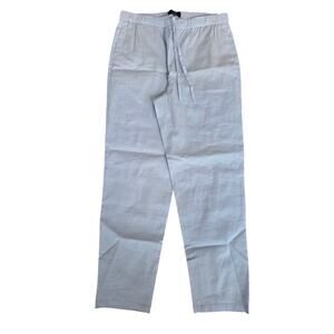 Theory Treeca Pull-On Eco Crunch Wash Linen Pants Light Blue Size Small